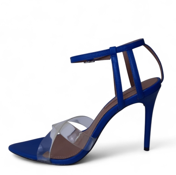 BCBGMaxAzria Daryl Clear Stiletto Sandal Heel Pump Point Blue Transparent BCBG 7 - Picture 4 of 10